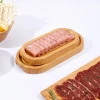 Commercial hot pot side dish plates, melamine tableware, wood-grain imitation trays, special plates for hot pot restaurants, sliced beef and mutton for plating Application Scenario